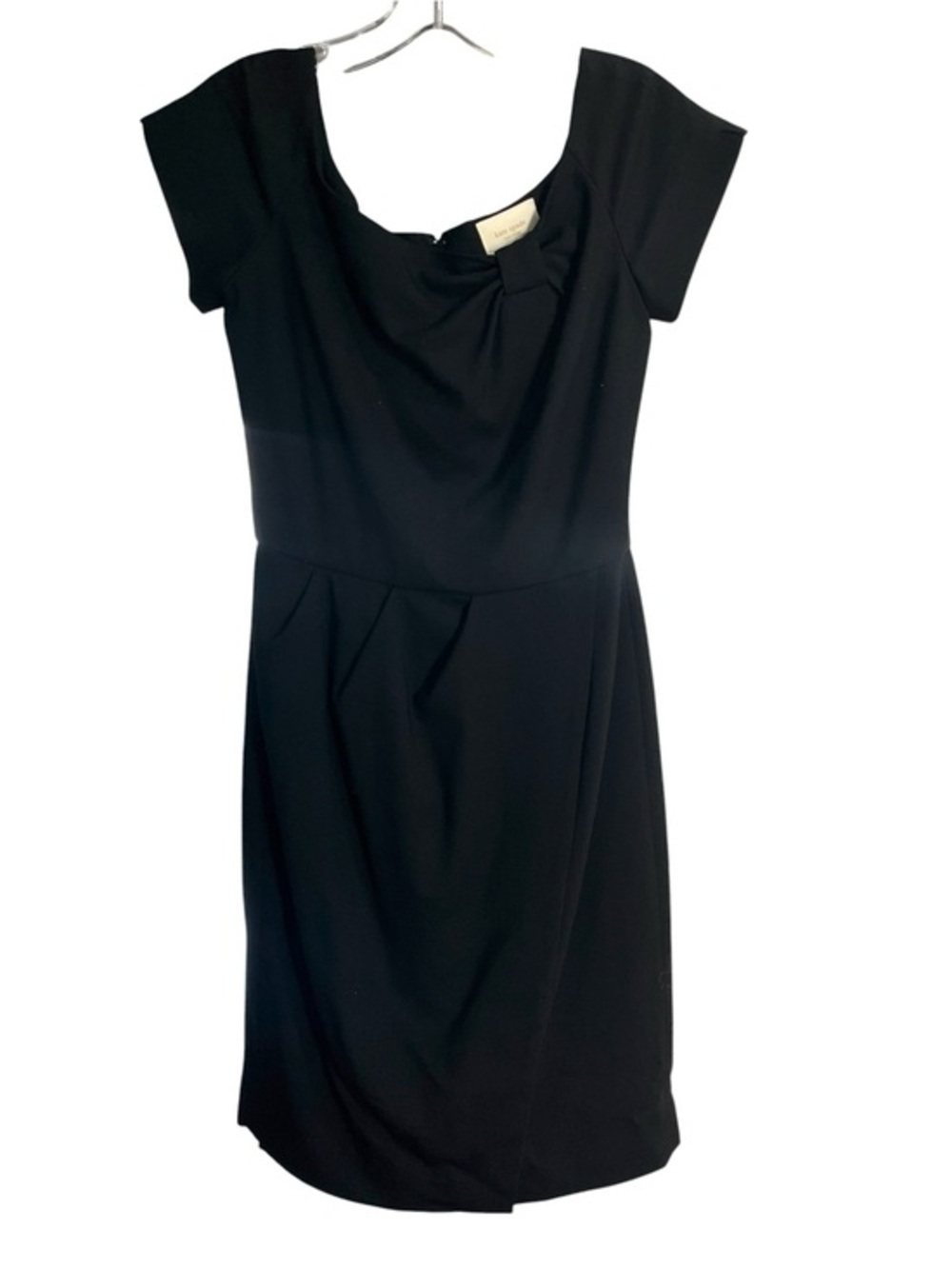 Kate Spade Bernice Dress 2 Black Wool Bow Off Shoulder Sheath Cocktail Classic